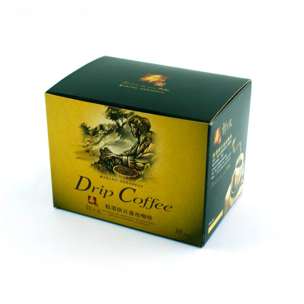 Forest Green & Gold Drip Coffee Collapsible Gift Box