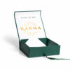Forest Green Gold Foil Collapsible Gift Box with Ribbon