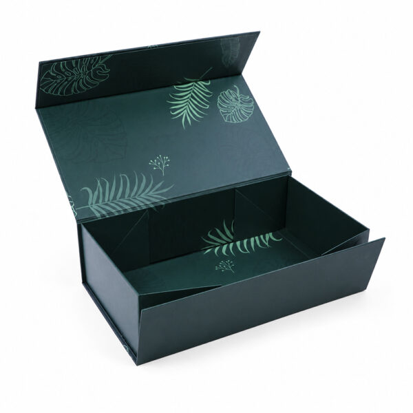 Forest Green Tropical Leaf Personal Care Collapsible Gift Box