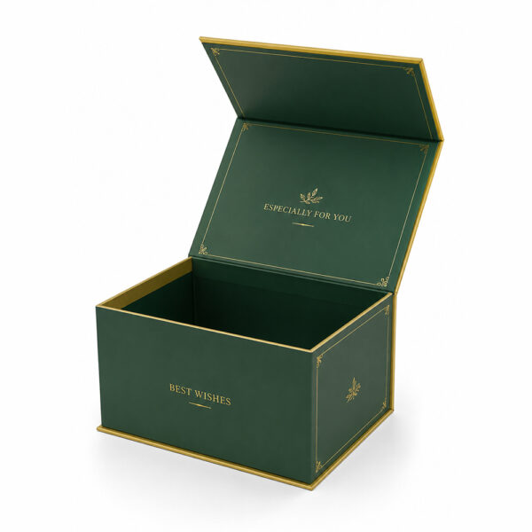 Gold-Trimmed Collapsible Watch Gift Box with Elegant Lettering Gold-Trimmed Collapsible Watch Gift Box with Elegant Lettering