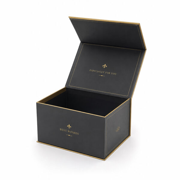 Gold-Trimmed Collapsible Watch Gift Box with Elegant Lettering Gold-Trimmed Collapsible Watch Gift Box with Elegant Lettering