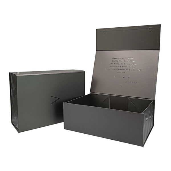 Graphite Black Chevron Pattern Personal Care Collapsible Gift Box