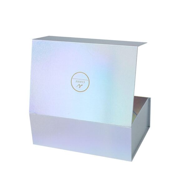 Iridescent Silver Holographic Collapsible Gift Box