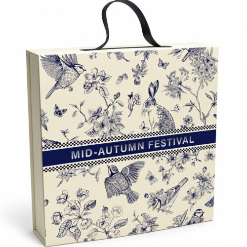 Ivory Blue Botanical Mid-Autumn Collapsible Gourmet Food Gift Box Ivory Blue Botanical Mid-Autumn Collapsible Gourmet Food Gift Box