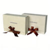 Ivory Brown Satin Bow Skincare Collapsible Gift Box