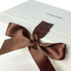 Ivory Brown Satin Bow Skincare Collapsible Gift Box