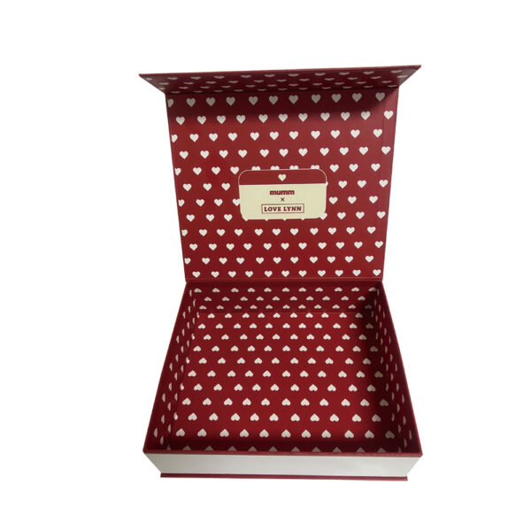 Ivory Burgundy Heart Envelope Style Skincare Collapsible Gift Box
