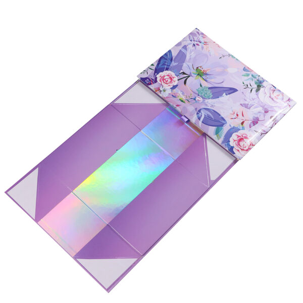 Lavender Floral Holographic Skincare Collapsible Gift Box Lavender Floral Holographic Skincare Collapsible Gift Box
