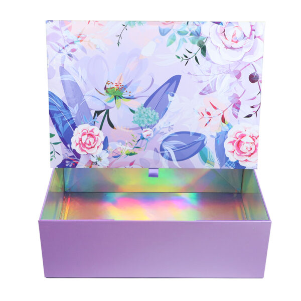 Lavender Floral Holographic Skincare Collapsible Gift Box Lavender Floral Holographic Skincare Collapsible Gift Box