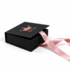 Matte Black Collapsible Watch Gift Box with Pink Satin Ribbon Matte Black Collapsible Watch Gift Box with Pink Satin Ribbon