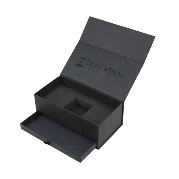 Matte Black Drawer-Style Collapsible Candle Gift Box
