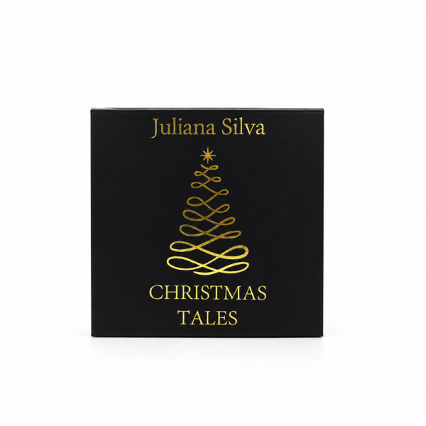 Matte Black Gold Christmas Tree Collapsible Gift Box