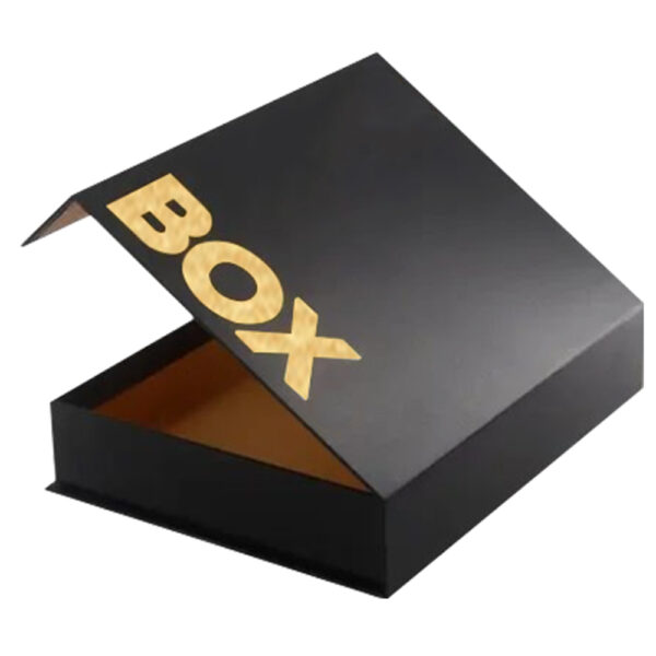 Matte Black Gold Interior Apparel Collapsible Gift Box
