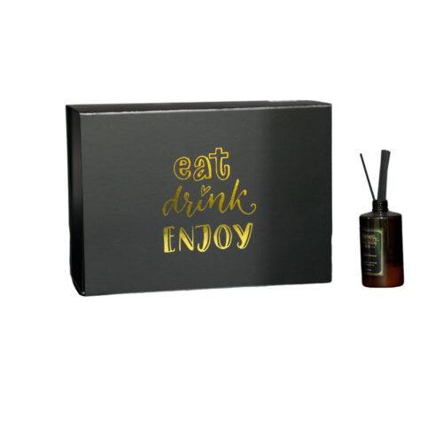Matte Black Gold Lettering Personal Care Collapsible Gift Box