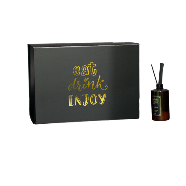 Matte Black Gold Lettering Personal Care Collapsible Gift Box