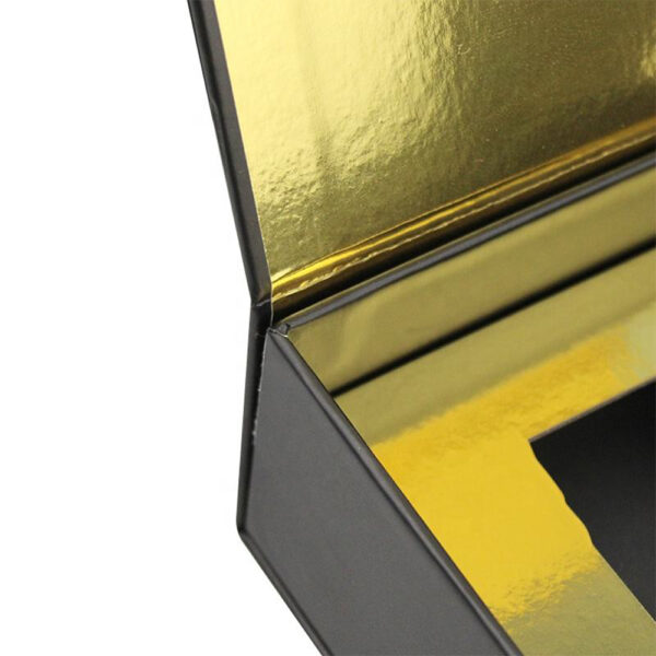 Matte Black Gold-Lined Collapsible Luxury Gift Box
