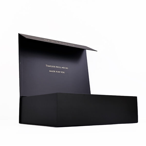 Matte Black Gold Monogram Collapsible Corporate Gift Box