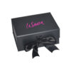 Matte Black Sheer Bow Apparel Collapsible Gift Box