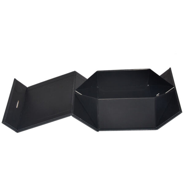 Matte Black Sheer Bow Apparel Collapsible Gift Box