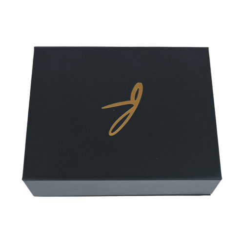 Matte Black and Gold Collapsible Gift Box with Satin Lining Matte Black and Gold Collapsible Gift Box with Satin Lining