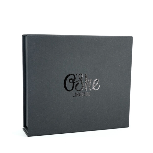 Matte Charcoal Black Personal Care Collapsible Gift Box with Glossy Logo