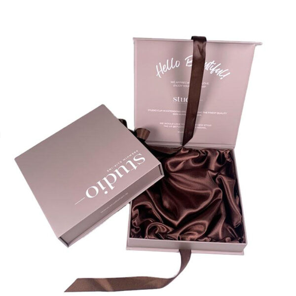 Mauve Collapsible Cosmetic Gift Box with Satin Interior
