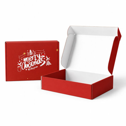 Merry Christmas Red & Green Tuck-Top Collapsible Gift Box Merry Christmas Red & Green Tuck-Top Collapsible Gift Box