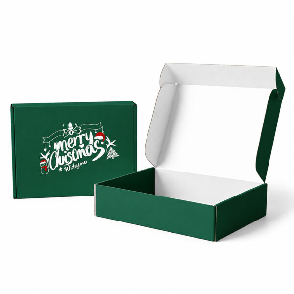 Merry Christmas Red & Green Tuck-Top Collapsible Gift Box