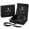 Metallic Logo Ribbon-Pull Holiday Collapsible Gift Box
