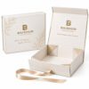 Metallic Logo Ribbon-Pull Holiday Collapsible Gift Box