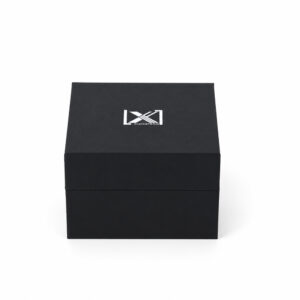 Midnight Black Collapsible Watch Gift Box with Beige Cushion