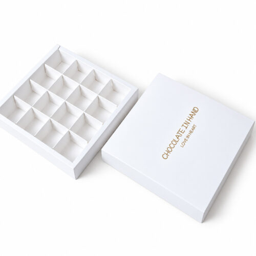 Minimalist Black and White Chocolate Collapsible Gift Box with Dividers