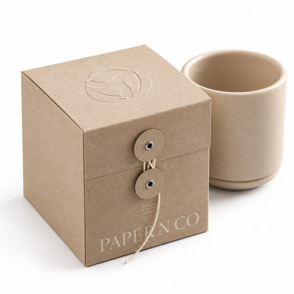 Natural Kraft String-Tie Tea Cup Collapsible Gift Box