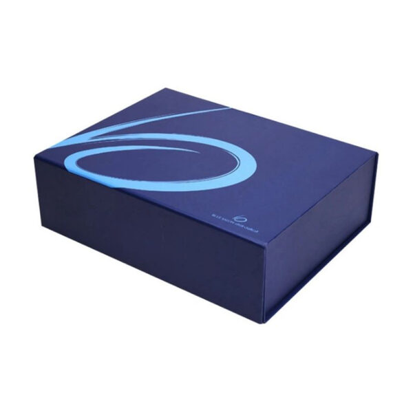 Navy Blue Abstract Swirl Collapsible Promotional Gift Box