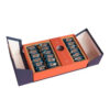 Navy Lattice Double-Door Tea Collapsible Gift Box