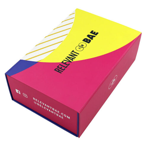 Neon Yellow Pink Geometric Apparel Collapsible Gift Box