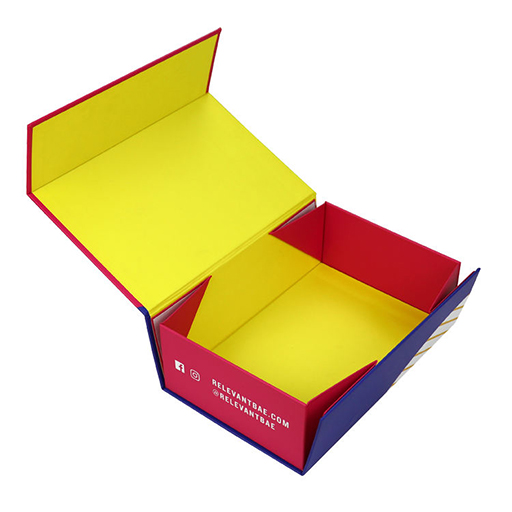 Neon Yellow Pink Geometric Apparel Collapsible Gift Box