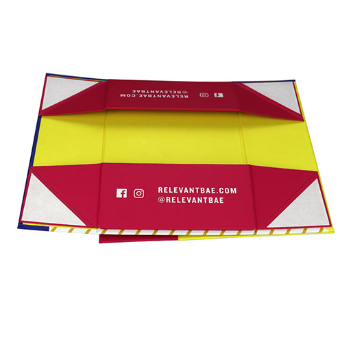 Neon Yellow Pink Geometric Apparel Collapsible Gift Box