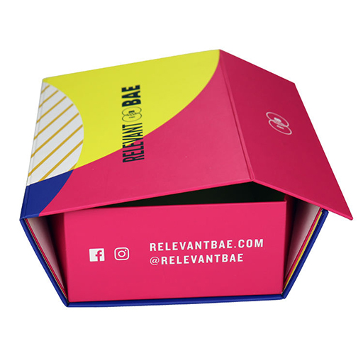 Neon Yellow Pink Geometric Apparel Collapsible Gift Box