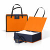 Orange Navy Ribbon Handle Apparel Collapsible Gift Box