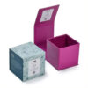 Pink and Aqua Floral Cube Collapsible Candle Gift Box