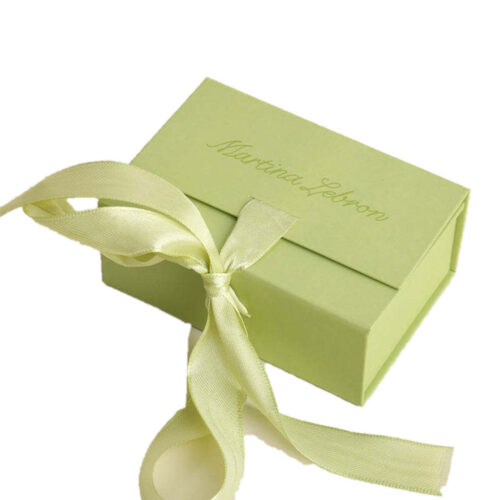 Pistachio Green Satin Ribbon Perfume Collapsible Gift Box Pistachio Green Satin Ribbon Perfume Collapsible Gift Box