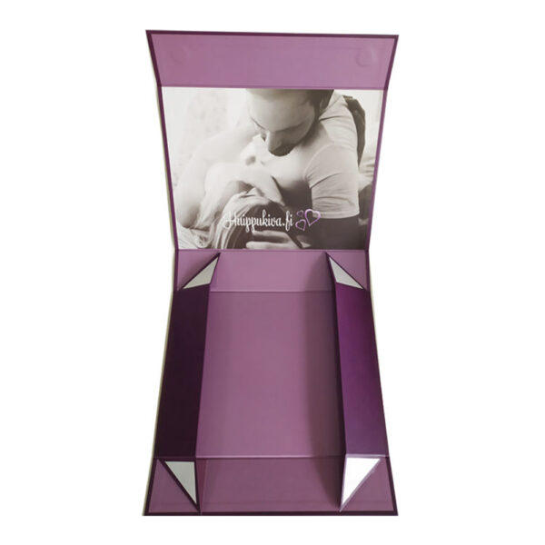Plum Purple Collapsible Hair Extension Gift Box with Photo Lid Plum Purple Collapsible Hair Extension Gift Box with Photo Lid