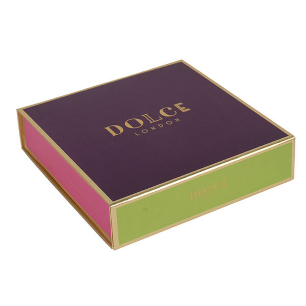 Plum Purple Gold Trim Collapsible Gourmet Pastry Gift Box