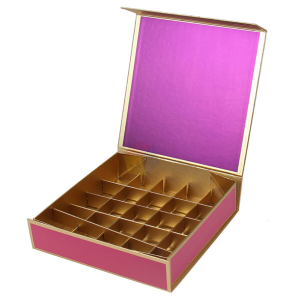 Plum Purple Gold Trim Collapsible Gourmet Pastry Gift Box