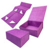 Purple Suede Collapsible Cosmetic Gift Box