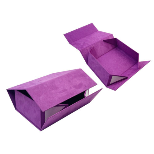 Purple Suede Collapsible Cosmetic Gift Box