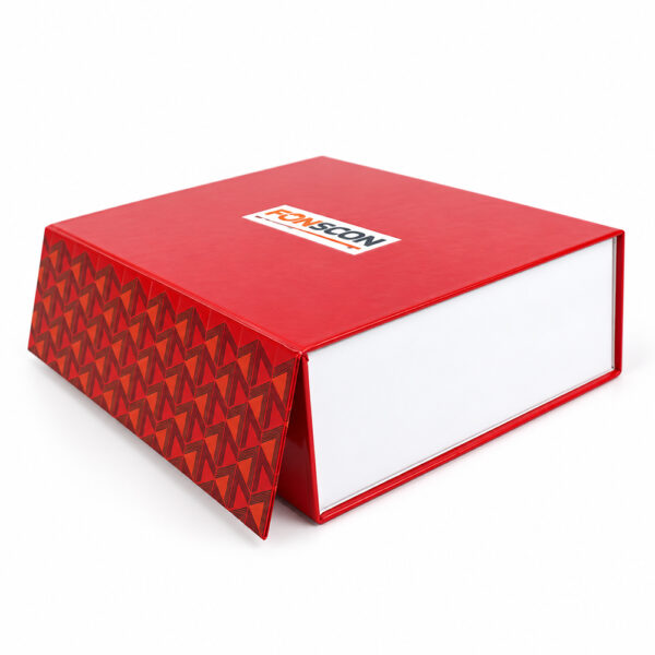 Red Geometric Collapsible Gourmet Food Gift Box for Macarons