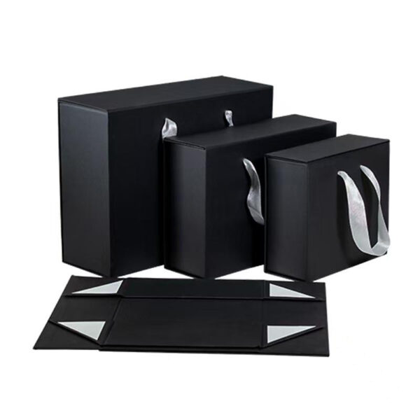 Ribbon Handle Collapsible Cosmetic Gift Box in Multiple Colors