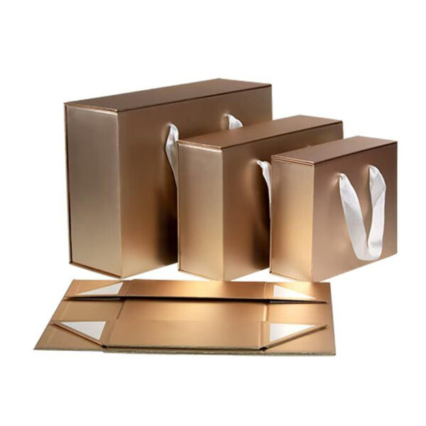 Ribbon Handle Collapsible Cosmetic Gift Box in Multiple Colors